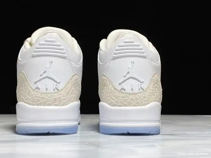Rep Husky Jordan Air White Triple 3 Retro 136064-111 0509
